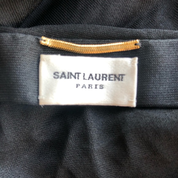 Saint Laurent Cutout Dress Black Chiffon Overlay - Picture 9 of 9